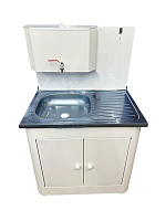 Рукомойник "Дачный 2-х дверный" металл. 500х800 белый (без ЭВН-20л + мойка НЕРЖ.+ кран металл.)