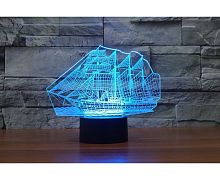 Camelion NL-404 ночник 3D св/д Корабль RGB 3W 220V/USB/3xAA