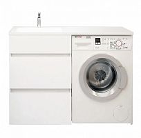 120 Тумба "Space 120 №2" (ум. Лакшери V120D1/ V121D1 с кронштейном и сифоном) под стиральную машину