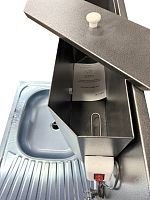 Рукомойник "Дачный 2-х дверный" металл. 500х800 антич.серебро (с ЭВН-20л + мойка НЕРЖ+ кран металл.)