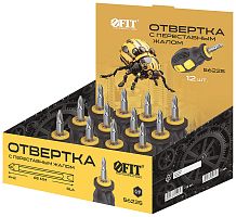 Отвертка комбинированная FIT 6х25 мм PH2/SL6 CrV сталь 56225