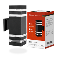 Светильник уличный двусторонний НБУ POLO-S-2хA60-BL-алюминиевый под 2хA60 E27 черный IP65 IN HOME