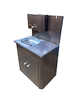 Рукомойник "Дачный 2-х дверный" металл. 500х800 антич.медь (без ЭВН-20л + мойка НЕРЖ.+ кран металл.)