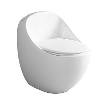 Унитаз-моноблок безободковый HOLLER FUTU (690*460*660мм, сиденье дюропласт с микролифтом, арматура 2