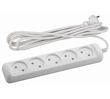 Удлинитель U-5-3m  ЭРА без зазeмл., 2х1мм2, 10А, ПВС, 5гн, 3м