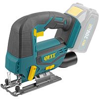 Лобзик акк. 20 В; 0-2500 ход/мин; БзП; маятник; 80 мм; 1,6 кг; рез. накл., без АКБ; коробка