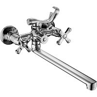 T6523. Смеситель для ванны с длинным изливом, двуручный, хром, латунь