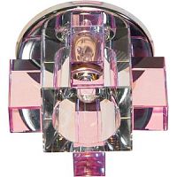 Светильник ИВО, Feron, РК/СН, JCD-35w G9, стекло/металл, декор.розовый/хром