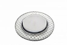 Светильник ИВО, LBT, WH/SL, LED-13w GX53, полимер/металл, декор.прозрачный/серебро.