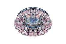 Светильник ИВО, Feron, CD4141 РК/СН, LED-10w GU5.3 MR-16, стекло/металл, декор.розовый/хром