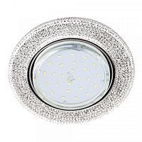 Светильник ИВО, Ecola, LD7069 WH/CH, LED-13w GХ53, хрусталь/металл, декор.прозрачный/хром.