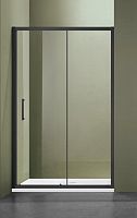 Душевое ограждение Santrek AQUA Lea- DF-1400-C-Matt Black 1400х1850 Прямое стекло Прозр 5мм, профиль