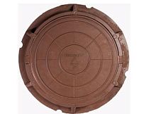 Люк круглый полимерно-композитный садовый (460*60) (коричневый)