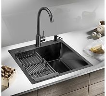 MR-6050BL Набор 3 в 1 РМС (кухонная мойка+ корзина раздвижная+ дозатор врезной)