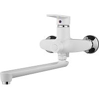 PL6-006E Смеситель для ванны с длинным изливом из высокопрочного пластика- БЕЛЫЙ