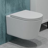 Унитаз подвесной K707T с круговым смывом безободковый, сиденье тонкое ДП, крепления