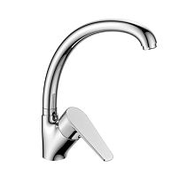 DR72021 Cмеситель д/кухни однорычажный, ЛАТУНЬ, высокий поворотный излив, хром (12)