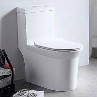 Унитаз-моноблок SM9610R безободковый, сиденье тонкое ДП, арматура (с гофрой и подводкой)