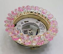 Светильник ИВО, LBT, WH+РК/GD, LED-13w GX53, стекло/металл, декор.прозрач.+розовый/золото