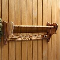 Полка вешалка большая, обожжённая, 6 крючков, 70×25×20 см 4430976