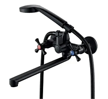 A5083H ALOUTE Смеситель для ванны двуручковый c L-изливом = 35 см., (AL), ЧЁРНЫЙ