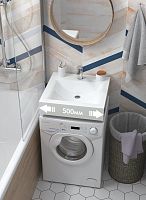 Раковина Ирен V57D1 на стир. машину узкая
500*490*110 (кронштейны, сифон в компл)