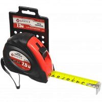 Рулетка BARTEX 7,5 м х 25 мм Обрезин. корпус, фиксатор + кнопка 205780