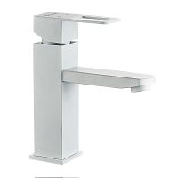 T40201K OUTE Смеситель для умывальника /раковины одноручковый на гайке, Ø35, (SUS304), БЕЛЫЙ