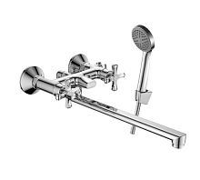 DR52043 Cмеситель универсальный двуручный, ЛАТУНЬ поворот. излив 30см, хром (12)