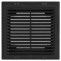 Решетка вентиляционная пластик, вытяжная, 150х150 мм, с сетк, чер, Viento