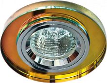 Светильник ИВО, Feron, 8080-2 ЕL/SL, LED-10w GU5.3 MR-16, стекло/металл, желтый/серебро