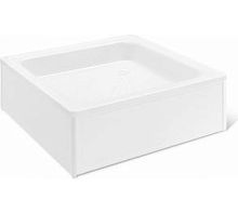 Поддон стальной эмалированный "ANTIKA" 80*80*15 см с подставкой и экраном (с двух сторон)