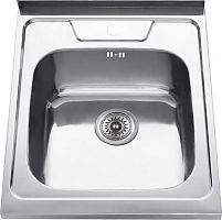 Мойка накладная 0,8мм 500*600мм. гл.18см. вып. 3 1/2 глянцевая, с сифоном  0.8/180 Gota Rocio (5)