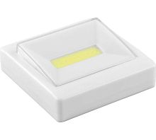 FN1206 1LED 3W 180Lm светильник-кнопка,3хААА 85х85 мм, белый 1/200