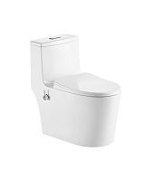 Монолит SM5003B со встронным биде, безободковый, тонкое сиденье ДП (с гофрой и подводкой)