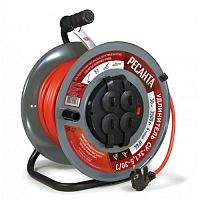 Удлинитель силовой на металлической катушке, СУ-3х1,5-30/3 (с выкл., 4 розетки, IP44) Ресанта 61/118