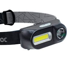 Фонарь аккумуляторный налобный XPE 3Вт + СОВ 3Вт смен.аккум. 1,2 А.ч КОСМОС KocH3WDLIth