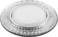 Светильник ИВО, Feron, CD4020 WH/СН, LED-13w GХ53, хруст/металл, декор.прозрачный/хром