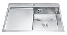 Мойка кухонная врезная, Diadonna, нержавеющая сталь, 700х500х200 мм, сатин, DS7050R