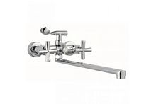 R6623F. Смеситель для ванны с длинным изливом, двуручный, хром