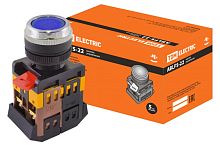TDM ABLFS-22 кнопка управления син. d22мм неон/230В 1з+1р (10!) SQ0704-0011