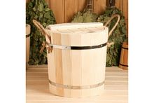 Запарник из липы, 13л, пластиковая вставка, с крышкой, "Добропаровъ" 2543409