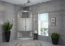 Душевая кабина 90/1 S001WL 90*90 низ.поддон, шелкография ст., 3к