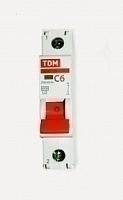 Выключатель автомат. TDM 1л 6А ВА47-29 4,5кА х-ка C