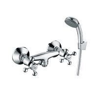 DR54055 Cмеситель д/душа двуручный, ЛАТУНЬ, хром (12)