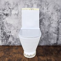 Монолит SM9004A NEW GOLD DECOR, тонкое сиденье (с гофрой и подводкой)