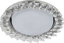 Светильник ИВО, ЭРА, DK86 WH/CH, LED-13w GХ53, хрусталь/металл, декор.прозрачный/хром