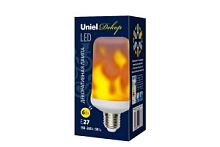 Uniel L60 лампа св/д декорат. E27 6W "эффект пламени" 135x65 3 реж. цилиндр LED-L60-6W/FLAME/E27/FR