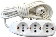 Jett  сет. удл. ПВС 3х0.75 3 роз.  1.5 м 10А (макс. ток 16A) белый, земля РС-3