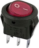 REXANT выкл клавишный круглый 250V 6А(2с) ON-OFF красн Micro (в уп. 10 шт) цена за шт (10!),,36-2511